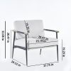 Modern Chic Accent Chair with Metal Frame , Upholstered Chenille Living Room Chair with Removable Seat and Back Cushion