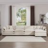 Modern Upholstered L Shape Modular Sectional Sofa, 4 Seater Sofa with with 1 Ottoman, Comfortable Corduroy Fabric Couch Sofa