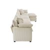 Modern Upholstered L Shape Modular Sectional Sofa, 4 Seater Sofa with with 1 Ottoman, Comfortable Corduroy Fabric Couch Sofa