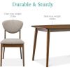 5-Piece Dining Set, Compact Mid-Century Modern Table&Chair Set for Home, Apartment w/ 4 Chairs,Wooden Frame - Light Gray/Walnut