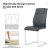 Table and chair set. 1 table and 4 black chairs. Rectangular dining table, 0.4 inch white imitation marble tabletop