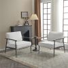 Modern Chic Accent Chair with Metal Frame , Upholstered Chenille Living Room Chair with Removable Seat and Back Cushion