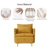 Modern fabric accent armchair,upholstered single sofa chair,Yellow Cotton Linen-30.7''