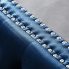 82.3&quot; Width Modern Velvet Sofa Jeweled Buttons Tufted Square Arm Couch Blue; 2 Pillows Included