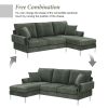[VIDEO provided][New]84 "Modern Chenille L-Shaped Sofa with Reversible Lounge,Convertible Sectional Couch Set