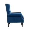 COOLMORE Wood Frame Armchair, Modern Accent Chair Lounge Chair with Sturdy Wood Legs for Living Room Bedroom (Navy)