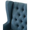 Keva 31 Inch Accent Chair, Deep Button Tufted Wingback, Smooth Blue Fabric