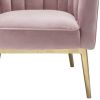 Blush Pink and Gold Tufted Accent Chair