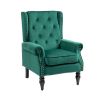COOLMORE Wood Frame Armchair, Modern Accent Chair Lounge Chair with Sturdy Wood Legs for Living Room Bedroom(Green)