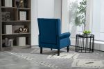 COOLMORE Wood Frame Armchair, Modern Accent Chair Lounge Chair with Sturdy Wood Legs for Living Room Bedroom (Navy)