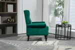 COOLMORE Wood Frame Armchair, Modern Accent Chair Lounge Chair with Sturdy Wood Legs for Living Room Bedroom(Green)