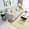 FX-P18-CW(sofa)Luxury Velvet Sofa with Gold Accents - Modern 3-Seat Couch with Plush Cushions, Perfect for Living Room and Office Decor