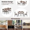 5 Piece Dining Table Set Rectangular with Backrest and Metal Legs for Breakfast Nook