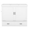 Full Size Murphy Bed with USB Port and a Large Drawer, White