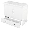 Full Size Murphy Bed with USB Port and a Large Drawer, White