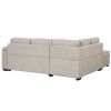 84" Sleeper Sofa Bed,2 in 1 Pull Out sofa bed L Shape Couch with Storage Ottoman for Living Room,Bedroom Couch and Small Apartment, Beige