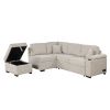 84" Sleeper Sofa Bed,2 in 1 Pull Out sofa bed L Shape Couch with Storage Ottoman for Living Room,Bedroom Couch and Small Apartment, Beige