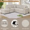 84" Sleeper Sofa Bed,2 in 1 Pull Out sofa bed L Shape Couch with Storage Ottoman for Living Room,Bedroom Couch and Small Apartment, Beige