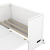Full Size Murphy Bed with USB Port and a Large Drawer, White