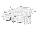 Contemporary Motion Sofa 1pc Couch Metal Reclining Plush Cushion Living Room Furniture Slate Blue Breathable Leatherette Recliners