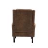 COOLMORE Wood Frame Armchair, Modern Accent Chair Lounge Chair with Sturdy Wood Legs for Living Room Bedroom(Coffee PU)