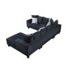 [VIDEO provided] [New] 110*85" Modern U Shape Sectional Sofa, Velvet Corner Couch with Lots of Pillows Included