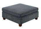 Living Room Furniture Grey Chenille Modular Sectional 8pc Set Large Corner L-Sectional Modern Couch 2x Corner Wedge 4x Armless Chairs and 2x Ottomans
