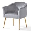 Velvet Accent Chair with Wood Frame, Modern Armchair Club Leisure Chair with Gold Metal Legs
