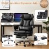 Home office desks and chairs with ergonomic high backrest, adjustable tilt angle for comfortable PU leather computer games,black