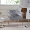 Velvet Accent Chair with Wood Frame, Modern Armchair Club Leisure Chair with Gold Metal Legs