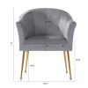 Velvet Accent Chair with Wood Frame, Modern Armchair Club Leisure Chair with Gold Metal Legs