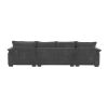 [VIDEO provided][New]118*55" Modern L-shaped Chenille Cloud Sofa with Double Seat Cushions,5-seat Upholstered Indoor Furniture