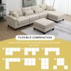 [VIDEO provided] [New] 133*65" Corduroy Modular Sectional Sofa,U Shaped Couch with Armrest Bags,6 Seat Freely Combinable Sofa Bed