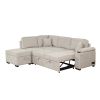 84" Sleeper Sofa Bed,2 in 1 Pull Out sofa bed L Shape Couch with Storage Ottoman for Living Room,Bedroom Couch and Small Apartment, Beige