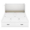 Full Size Murphy Bed with USB Port and a Large Drawer, White
