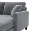 [VIDEO provided][New]87*61"Modern L-shaped Corduroy Sofa with Reversible Chaise,4-seat Upholstered Sectional Indoor Furniture
