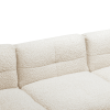 87.7" Sectional Sofa Cozy Teddy Fleece Fabric Sectional Sofa Couch with Two USB Ports a Movable Storage Ottoman and Two Lumbar Pillows for Living Room