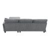 [VIDEO provided][New]87*61"Modern L-shaped Corduroy Sofa with Reversible Chaise,4-seat Upholstered Sectional Indoor Furniture