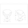 Manhattan Comfort Tulip Orange and Polished Chrome Velvet Swivel Accent Chair