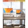 Computer Desk, for Home-Office with Storage-Shelves - Modern Simple Style Metal Frame Laptop Notebook PC, Computer Desk