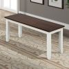 6 Piece Dining Table Set with Bench, Table Set with Waterproof Coat, Wooden Dining Table and Chairs, Ivory and Cherry