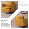 Modern fabric accent armchair,upholstered single sofa chair,Yellow Cotton Linen-30.7''