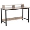 Computer Desk, for Home-Office with Storage-Shelves - Modern Simple Style Metal Frame Laptop Notebook PC, Computer Desk
