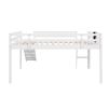 Full size Loft Bed Wood Bed with Slide, Stair and Chalkboard,White(Old SKU:WF282116AAK)