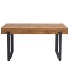 59" Dining Table, Modern Kitchen Table, Rectangular Wooden Dinner Table Top and metal Base for Dining Room, Home Office, Living Room Furniture