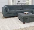 Living Room Furniture Grey Chenille Modular Sectional 8pc Set Large Corner L-Sectional Modern Couch 2x Corner Wedge 4x Armless Chairs and 2x Ottomans