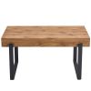 59" Dining Table, Modern Kitchen Table, Rectangular Wooden Dinner Table Top and metal Base for Dining Room, Home Office, Living Room Furniture