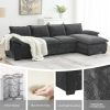 [VIDEO provided][New]118*55" Modern L-shaped Chenille Cloud Sofa with Double Seat Cushions,5-seat Upholstered Indoor Furniture