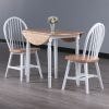 Sorella 3-Pc Drop Leaf Dining Table with Windsor Chairs; Natural and White