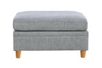 Living Room Furniture 7pc Modular Sofa Set Light Grey Dorris Fabric Couch 4x Corner Wedges 2x Armless Chair And 1x Ottoman